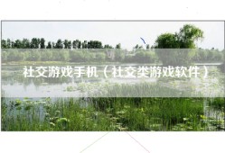 社交游戏手机（社交类游戏软件）