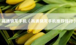 高通骁龙手机（高通骁龙手机推荐排行）