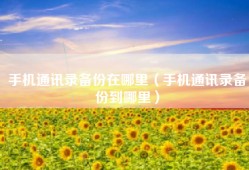 手机通讯录备份在哪里（手机通讯录备份到哪里）