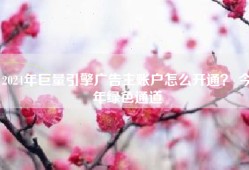 2024年巨量引擎广告主账户怎么开通？ 今年绿色通道
